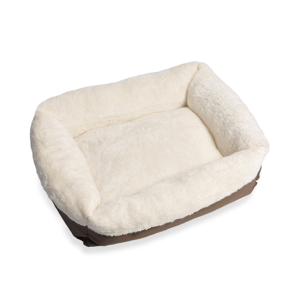 HappyCare Tex Classic Rectangle large Dog and Pet Bed , Coffee oxford
