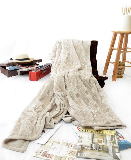 Happycare Textiles Ultra-soft embossed Plush Blanket,  King Size