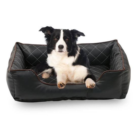 Happycare Tex Luxury All Sides Faux leather Rectangle Pet Bed