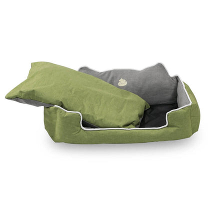 HappyCare Tex High Back Rectangle Bolster Cat & Dog Bed