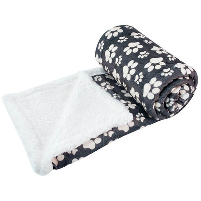 Happycare Tex Ultra soft cozy Flannel Paw Print & Sherpa pet Blanket