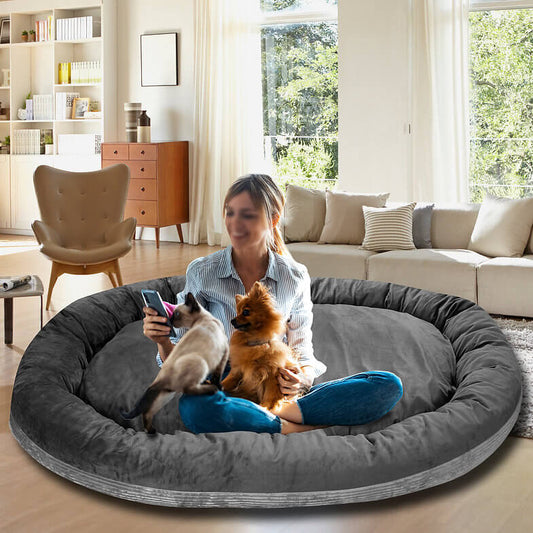 Happycare Tex Extra Large Corduroy Plush Human Dog Bed