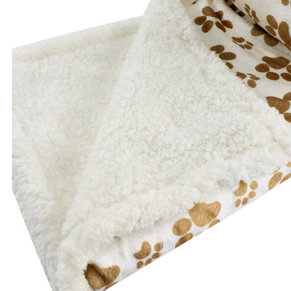 Happycare Tex Ultra soft cozy Flannel Paw Print & Sherpa pet Blanket