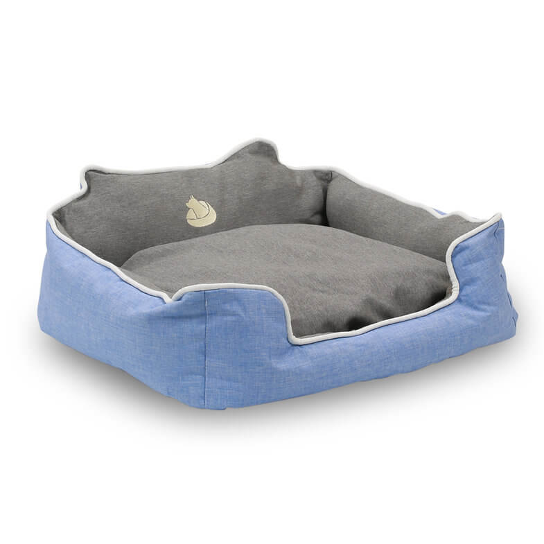 HappyCare Tex High Back Rectangle Bolster Cat & Dog Bed