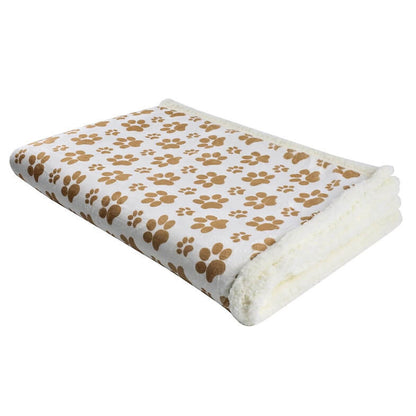 Happycare Tex Ultra soft cozy Flannel Paw Print & Sherpa pet Blanket